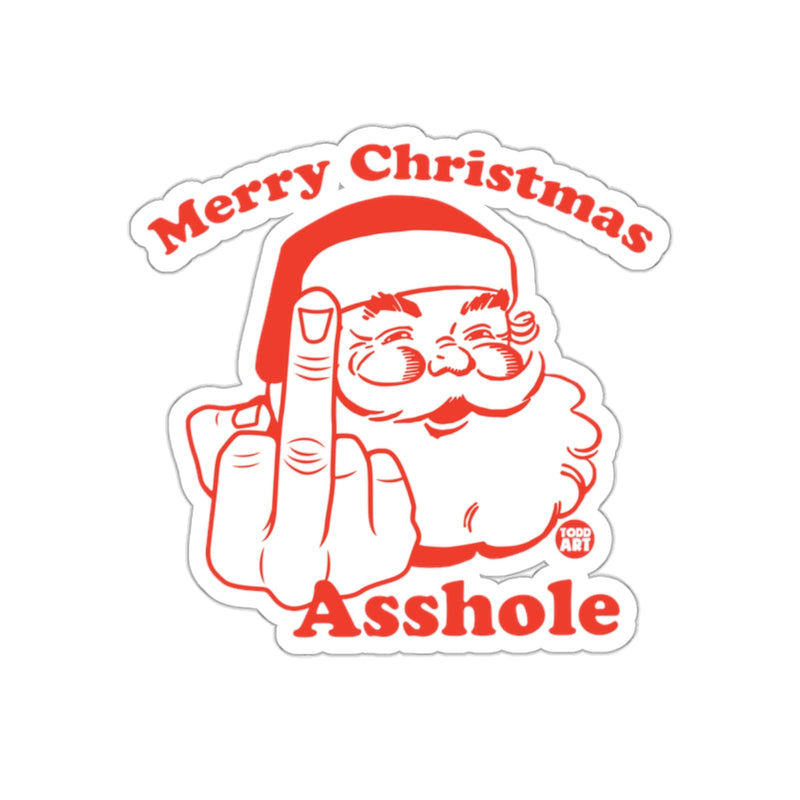 Load image into Gallery viewer, Merry Christmas Asshole Santa Sticker for Holiday Fun
