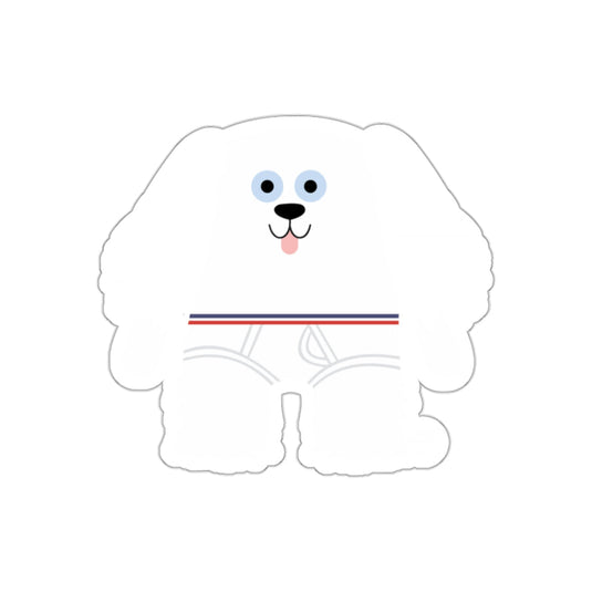 Cute Cartoon White Dog with Blue Eyes Sticker