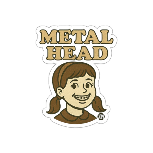 Metal Head Design Cute Girl Graphic Art Sticker