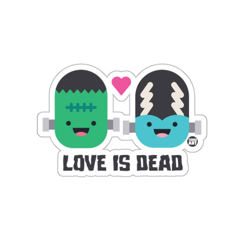 Load image into Gallery viewer, Love Is Dead Cute Frankenstein and Bride Sticker
