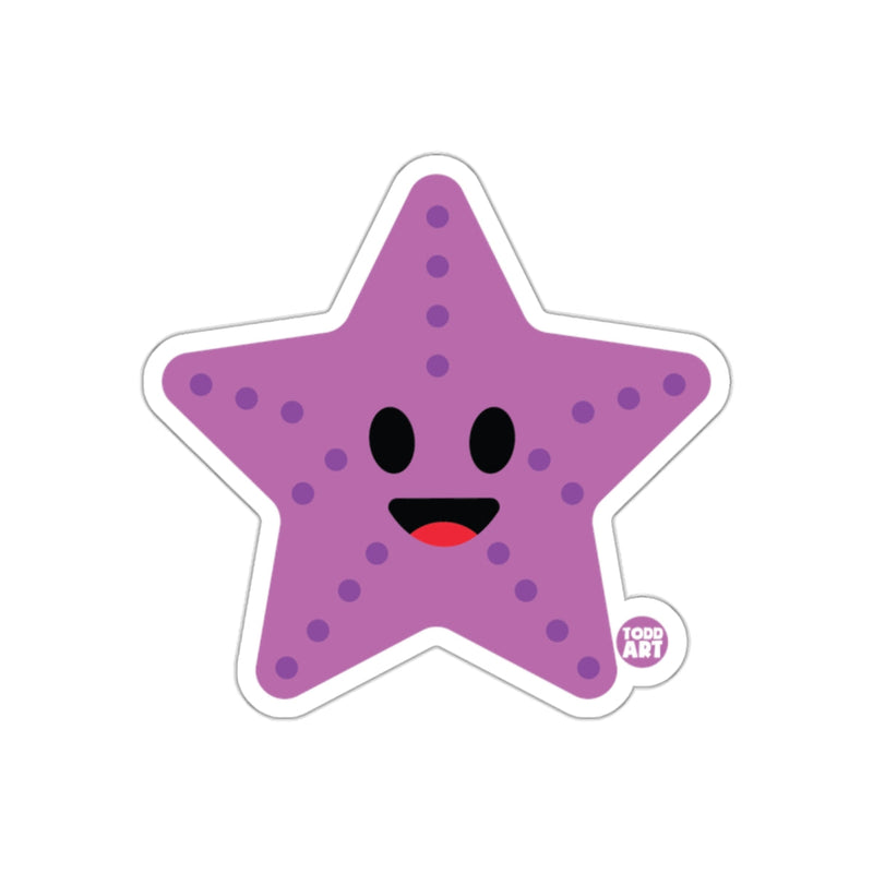 Load image into Gallery viewer, Cute Smiling Starfish Character Sticker by TODD ART
