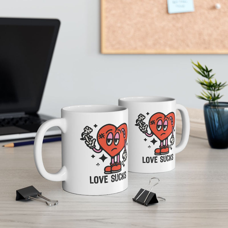 Load image into Gallery viewer, Funny Love Sucks Heart Mug Perfect Gift Office Decor
