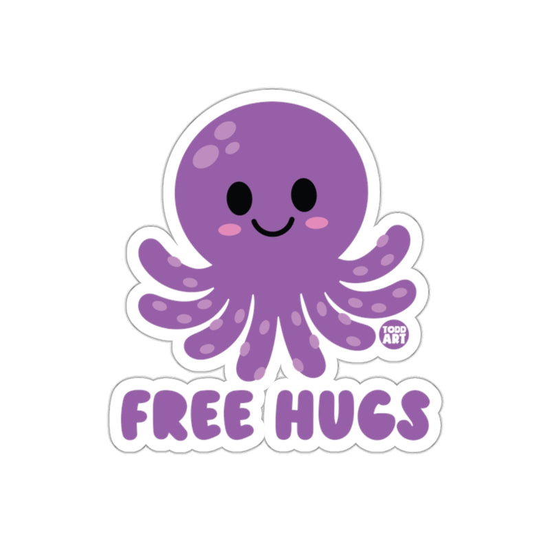 Load image into Gallery viewer, Cute Purple Octopus Free Hugs Sticker for Everyone
