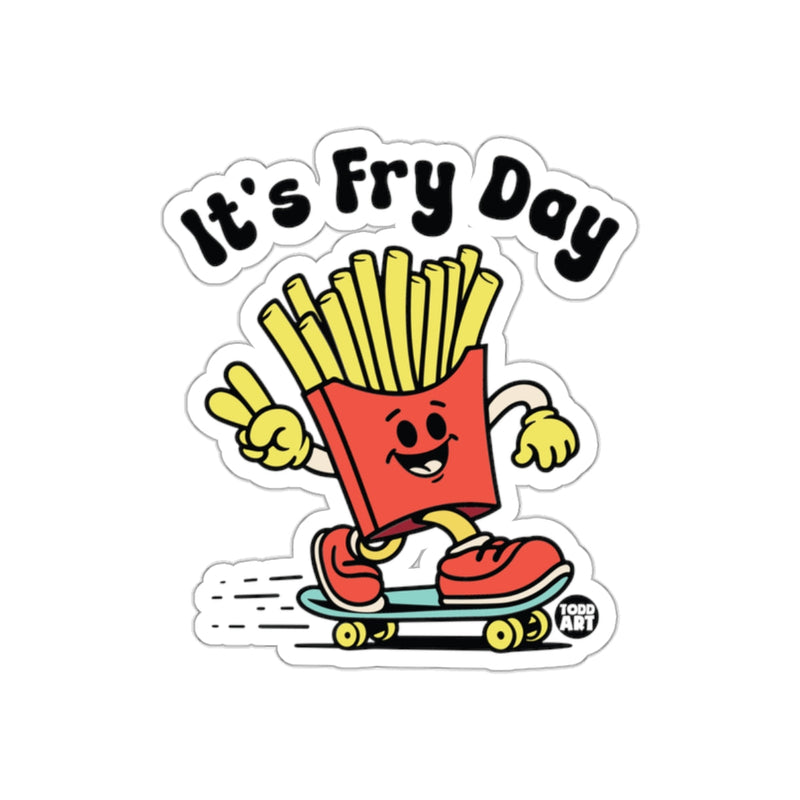 Load image into Gallery viewer, It's Fry Day Skateboarding French Fries Sticker
