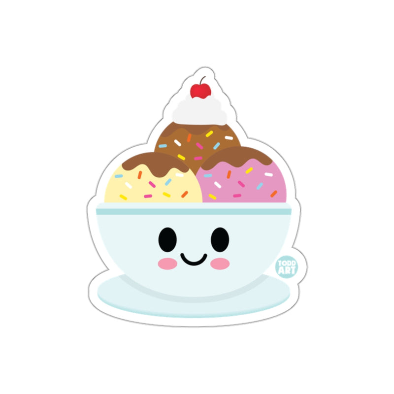 Load image into Gallery viewer, Cute Smiling Ice Cream Sundae with Sprinkles Sticker
