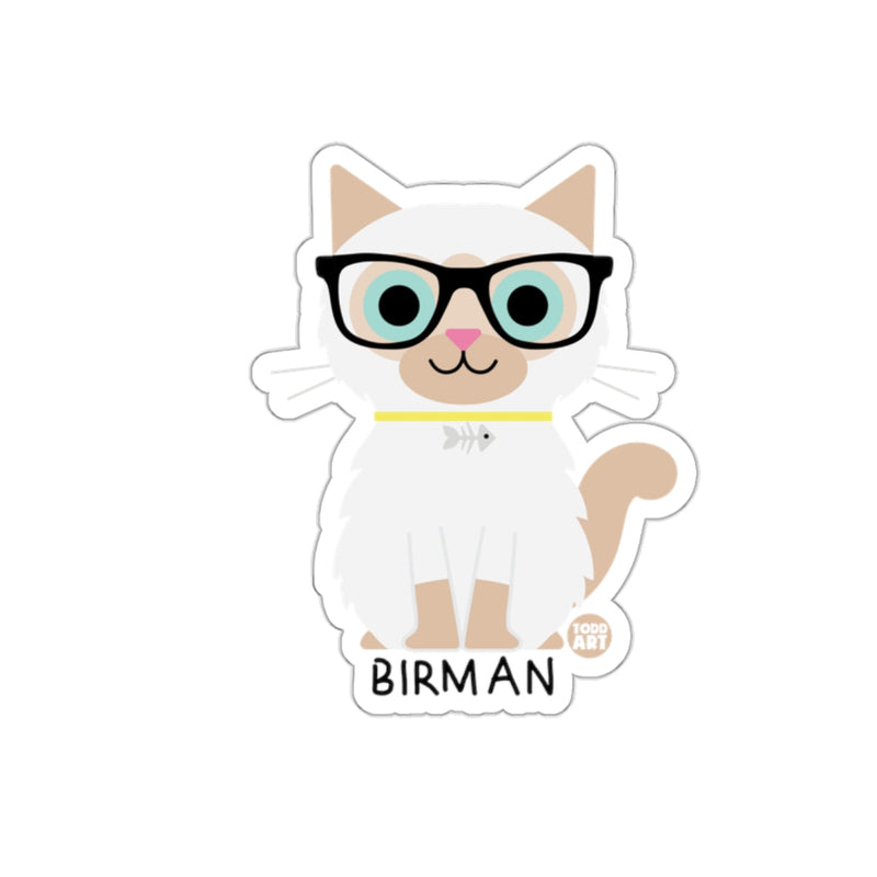 Load image into Gallery viewer, Birman Cat Illustration with Glasses Sticker
