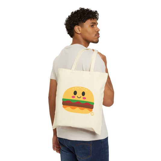 Burger and Fries Cotton Canvas Tote Bag