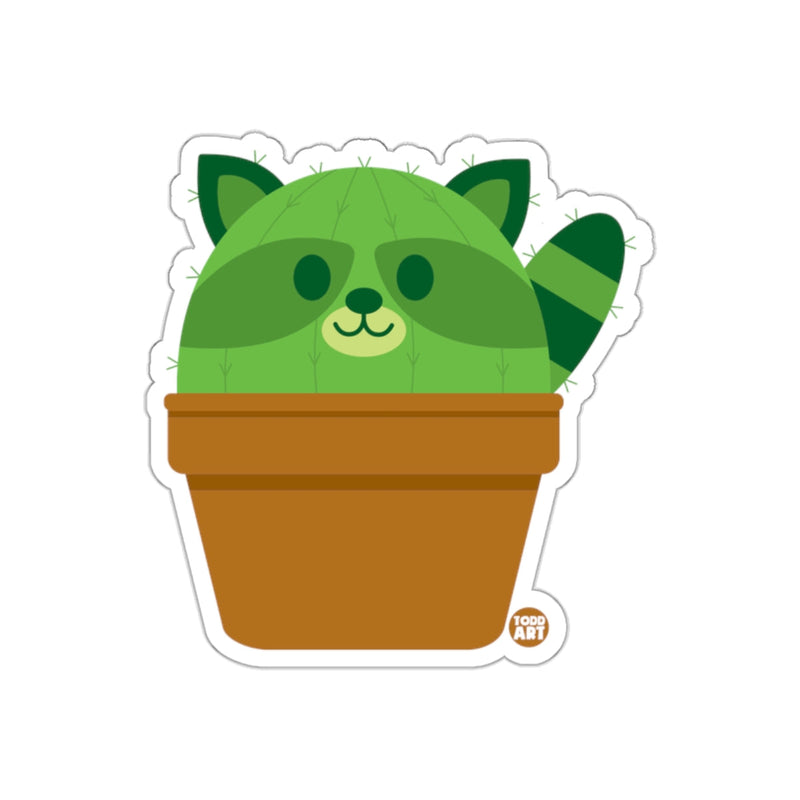 Load image into Gallery viewer, Cute Raccoon Cactus in a Pot Sticker for Decoration
