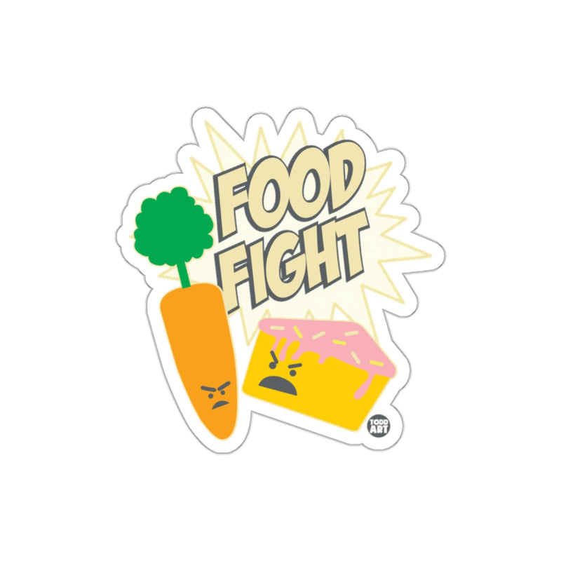 Load image into Gallery viewer, Funny Food Fight Cartoon Design Sticker
