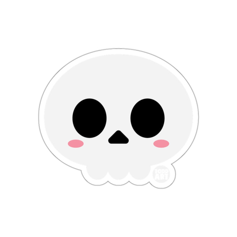 Load image into Gallery viewer, Cute Kawaii Skull with Red Cheeks Halloween Sticker

