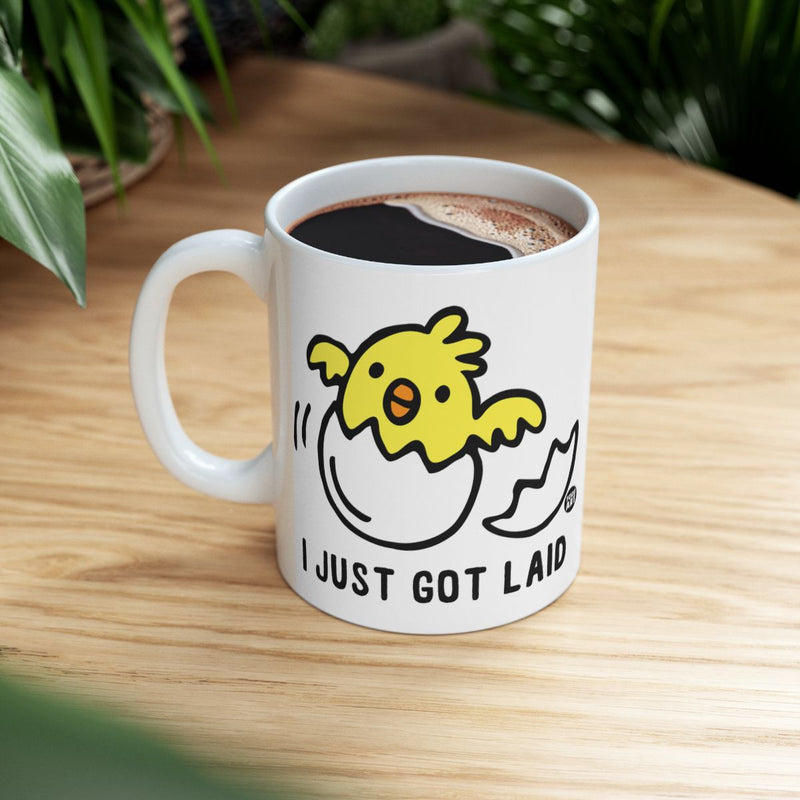 Load image into Gallery viewer, I Just Got Laid Chicken Mug Funny Coffee Cup
