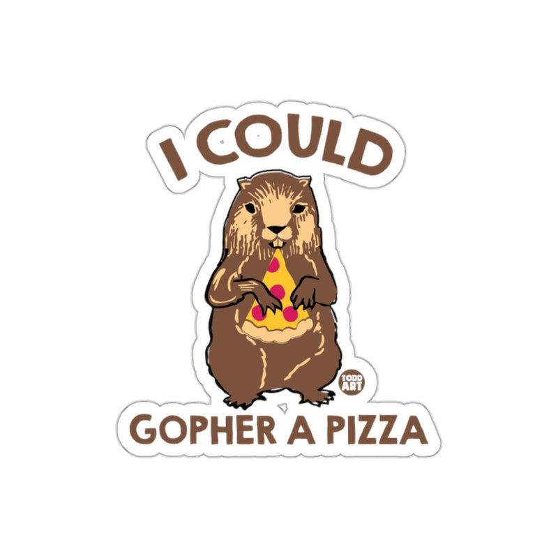 Load image into Gallery viewer, I Could Gopher A Pizza Funny Gopher With Pizza sticker
