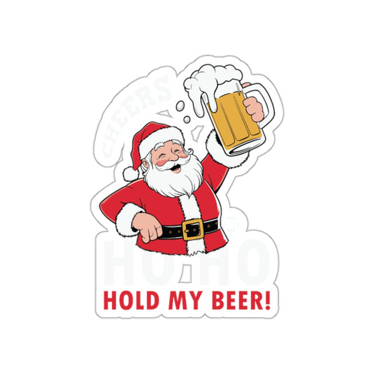 Santa Claus Cheers Hold My Beer Sticker Christmas Gift
