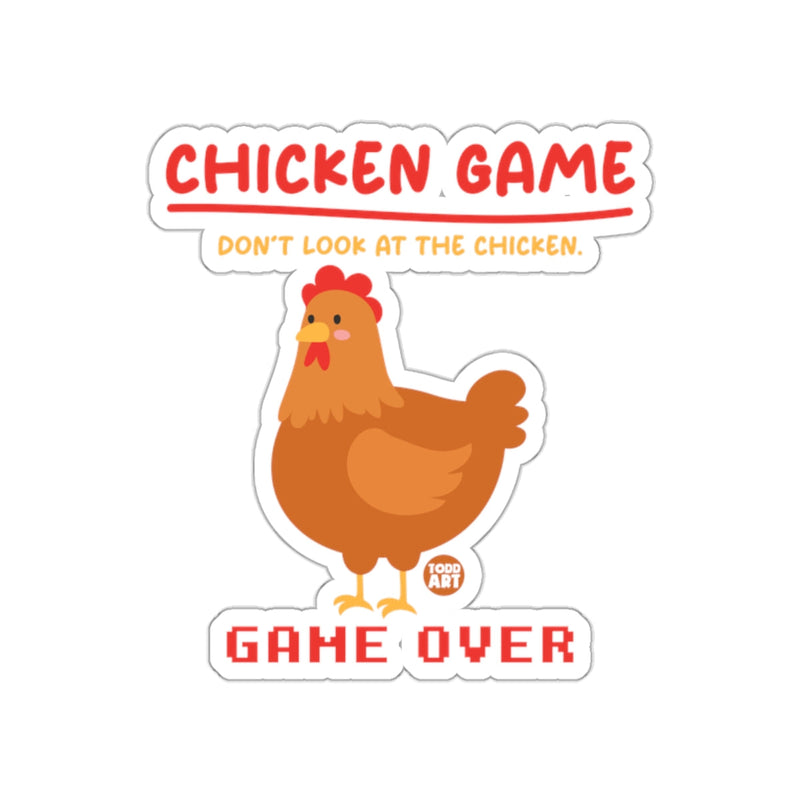 Load image into Gallery viewer, Funny Chicken Game Over Sticker with Hilarious Art
