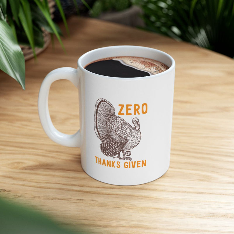 Load image into Gallery viewer, Zero Thanks Given Turkey Illustration Mug
