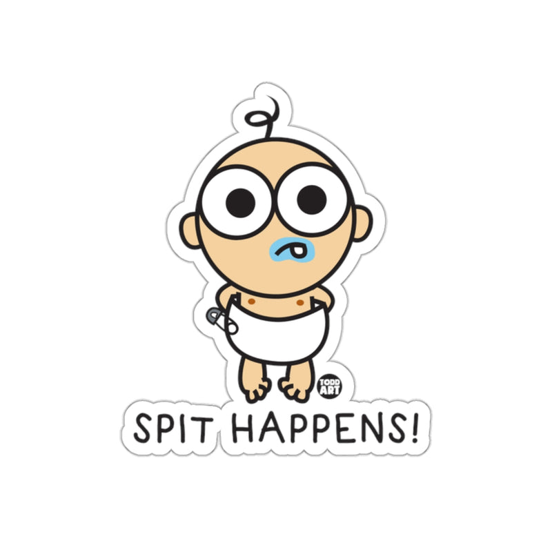 Load image into Gallery viewer, Funny Baby Spit Happens Cartoon Sticker Product
