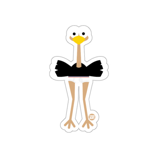 Funny Cartoon Ostrich with Tutu Sticker Product