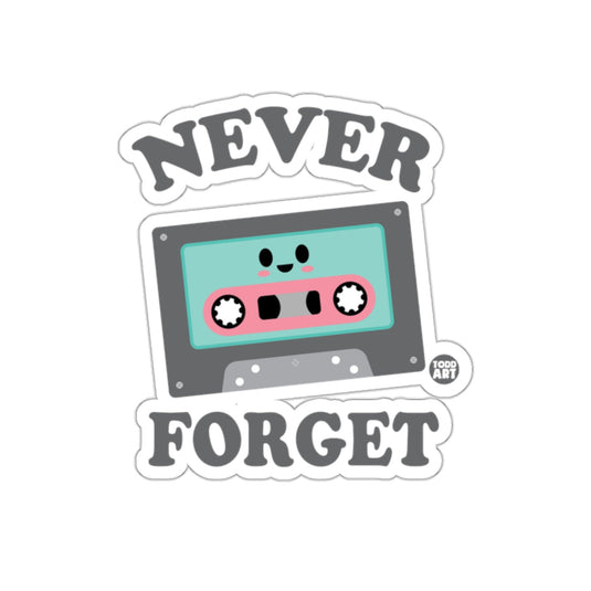 Never Forget Cassette Cute Retro Design Style sticker
