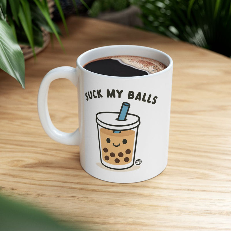 Load image into Gallery viewer, Suck My Balls Cute Bubble Tea Fun Coffee Mug Cup Gift
