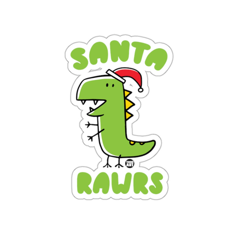 Load image into Gallery viewer, Santa Rawrs Dinosaur Christmas Sticker
