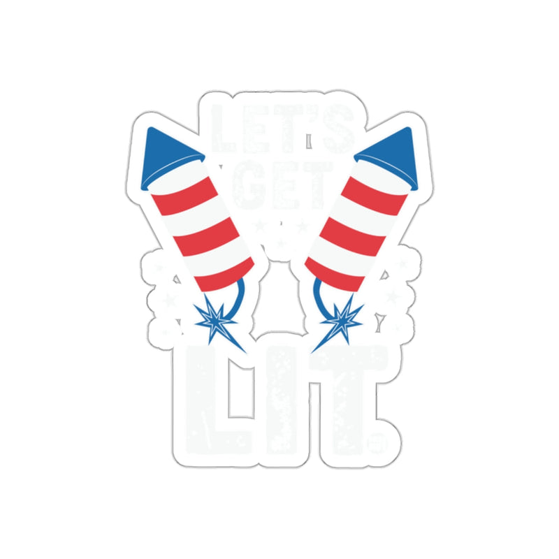 Load image into Gallery viewer, Let's Get Lit Red White Blue Firework Design product
