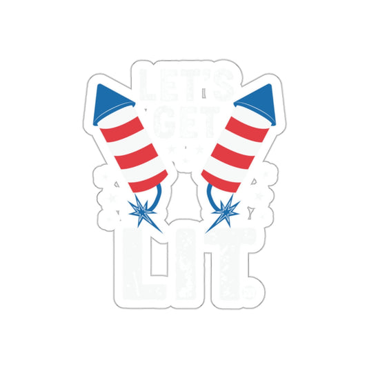 Let's Get Lit Red White Blue Firework Design product