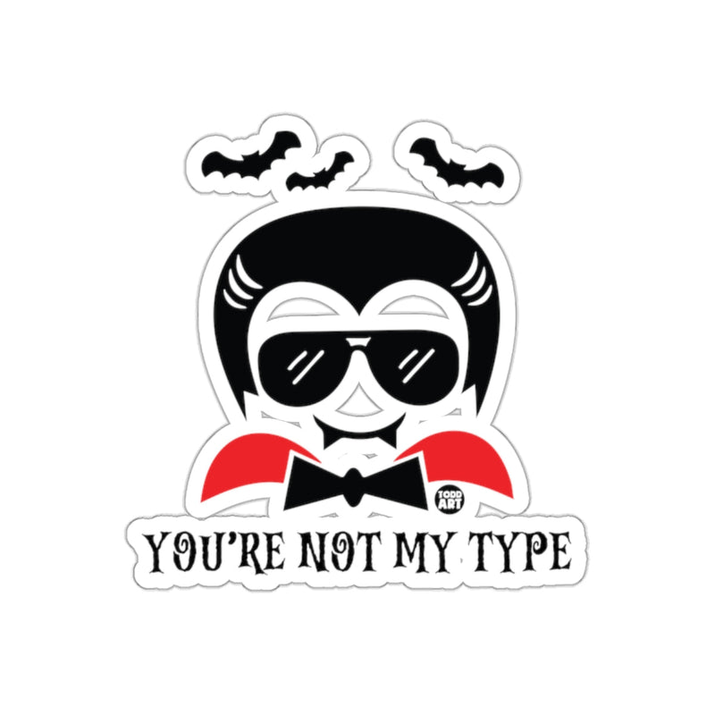 Load image into Gallery viewer, You're Not My Type Vampire Design Sticker
