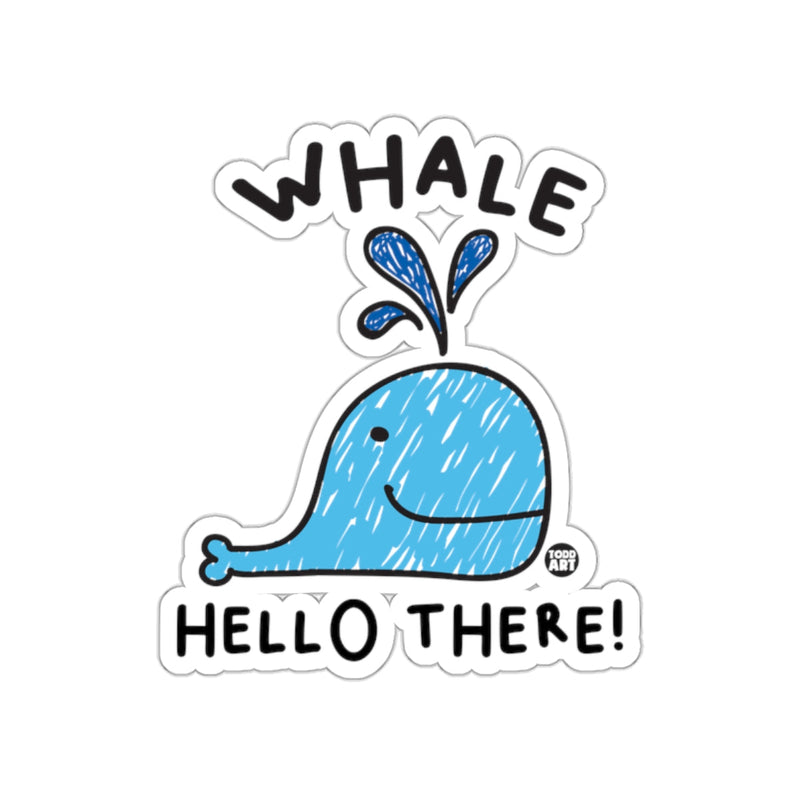 Load image into Gallery viewer, Whale Hello There Cute and Fun Sticker Design
