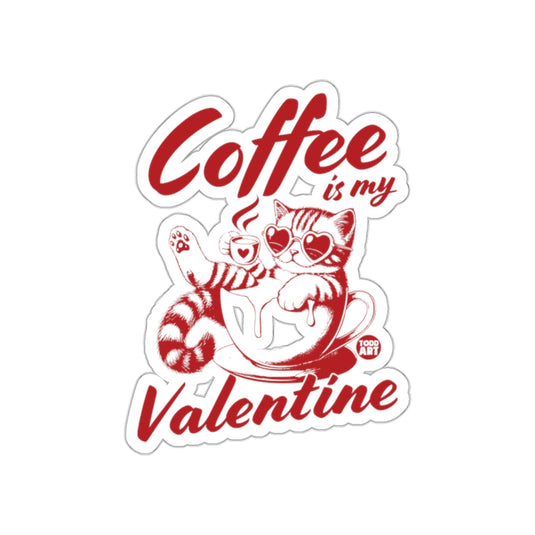 Coffee is my Valentine cat heart sticker