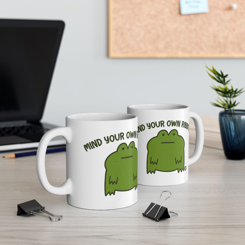 Load image into Gallery viewer, Mind Your Own Ribbit Frog Meme Mug for Coffee Lovers
