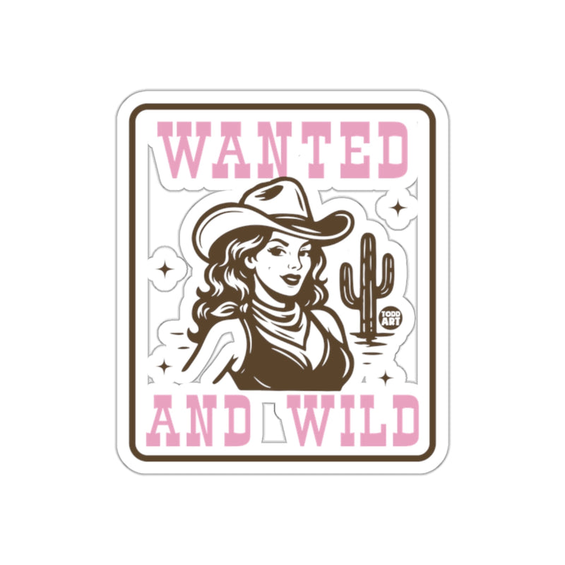 Load image into Gallery viewer, Wanted and Wild Cowgirl Retro Print Sticker
