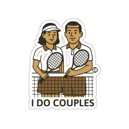 I DO Couples Tennis Players Illustration Design sticker