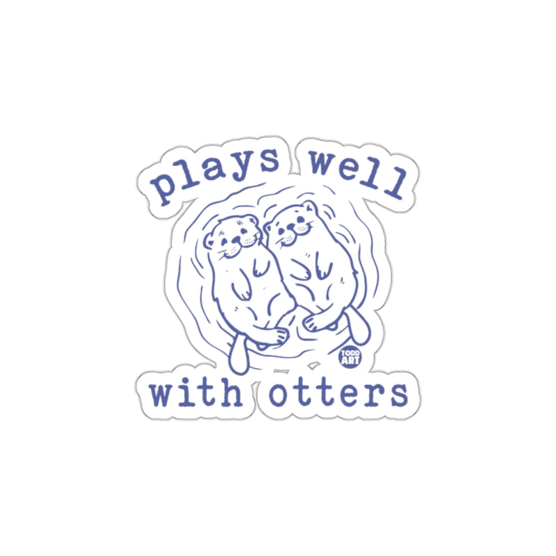Load image into Gallery viewer, Plays Well With Otters Sticker Design
