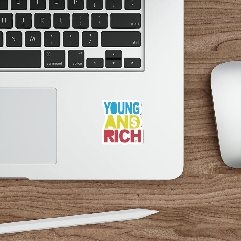 Load image into Gallery viewer, Inspirational Young and Rich Laptop Sticker product
