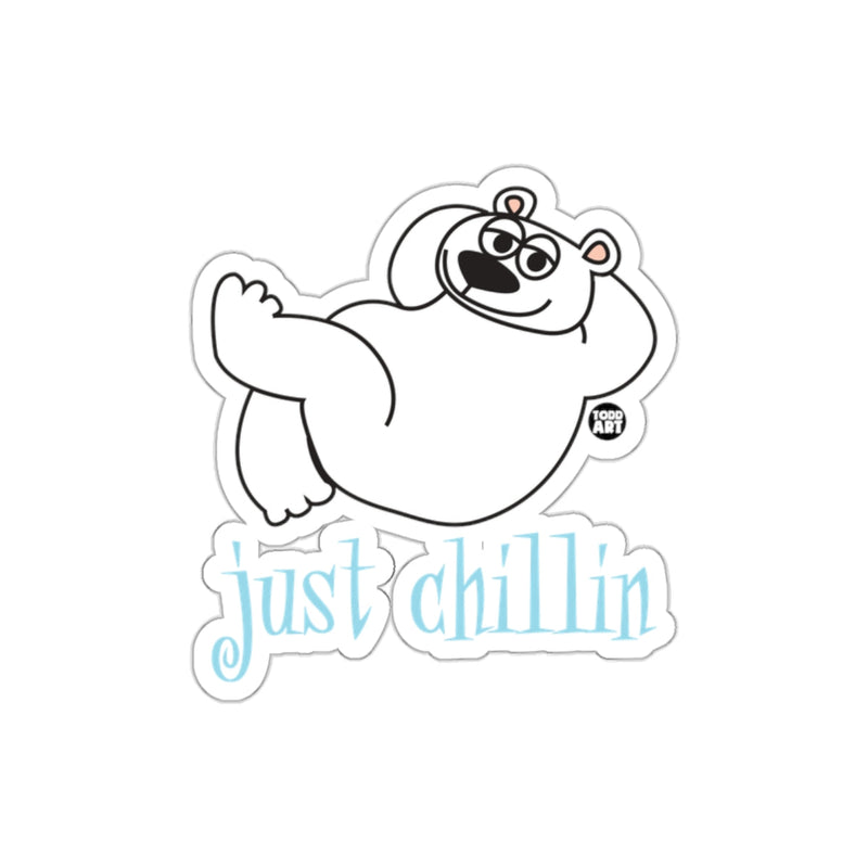 Load image into Gallery viewer, Just Chillin Polar Bear Sticker for Fun and Relaxation
