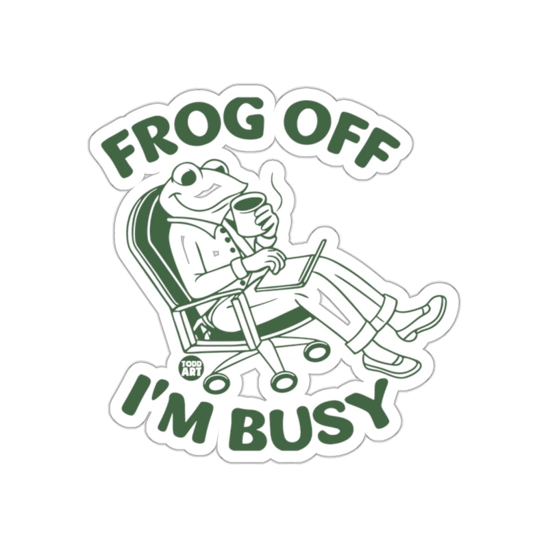 Load image into Gallery viewer, Frog Off I'm Busy Sticker Relaxed Frog Chair Sticker
