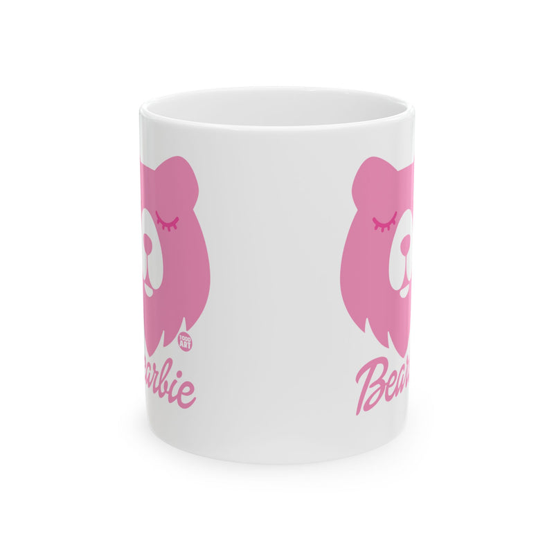 Load image into Gallery viewer, Bearbie Pink Bear Mug, Funny Bear Mug, Bear Barbie Meme Mug
