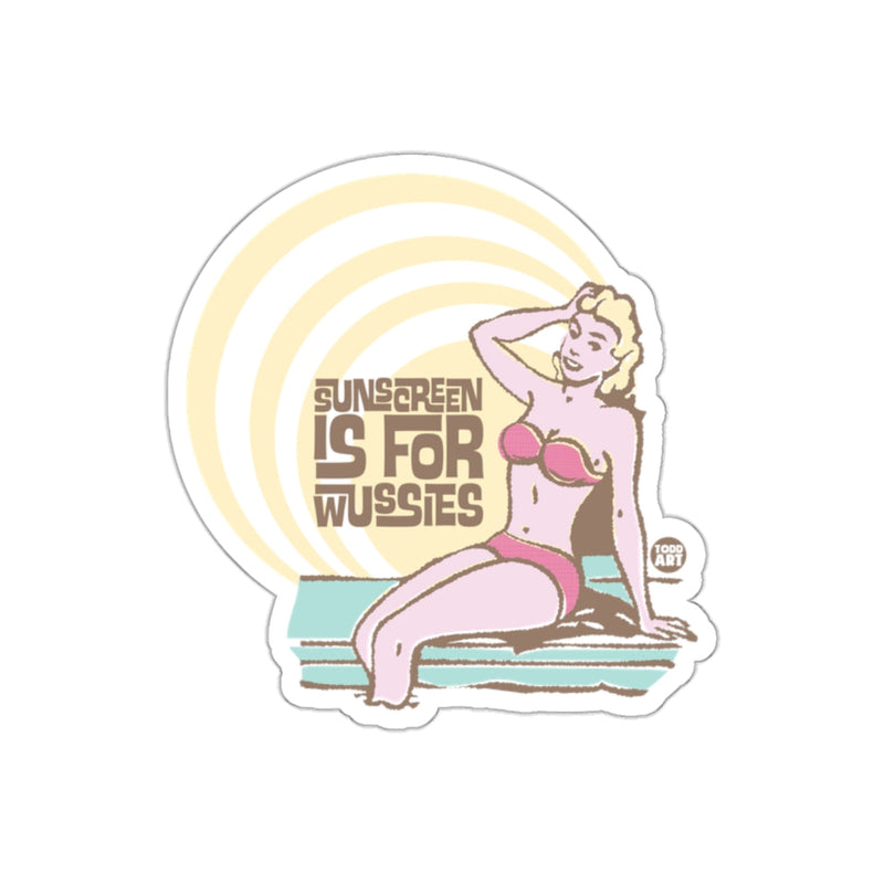 Load image into Gallery viewer, Sunscreen is For Wussies Pink Lady Art sticker
