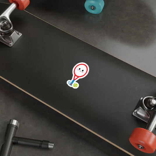 Cute Smiling Tennis Racket with Ball Sticker product