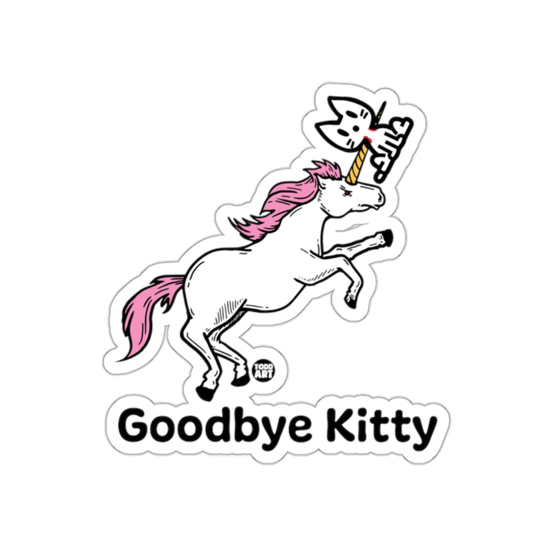Load image into Gallery viewer, Goodbye Kitty Unicorn Sticker for Fun and Humor
