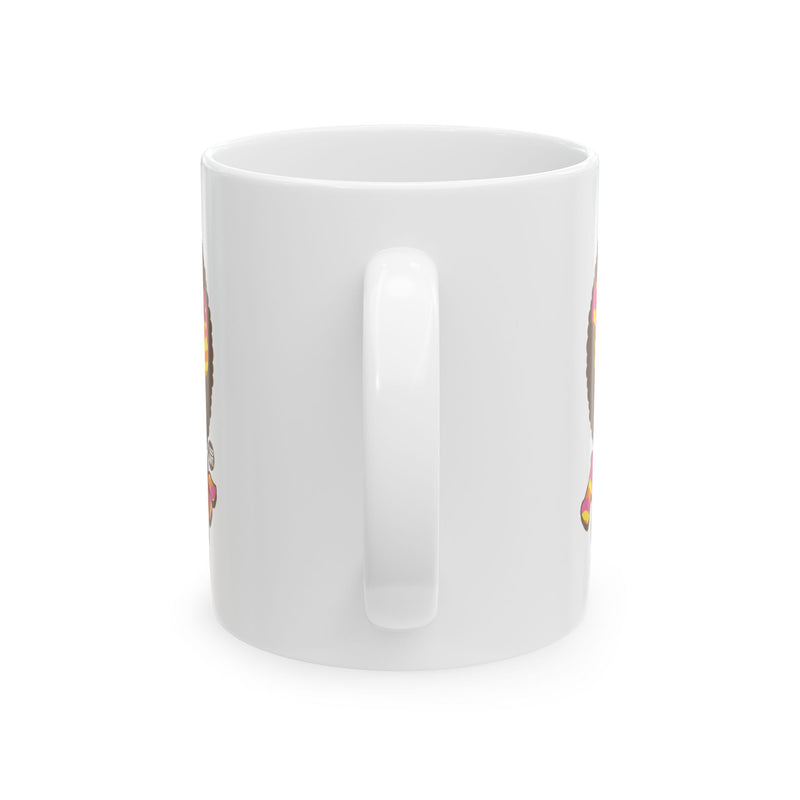 Load image into Gallery viewer, Afro Power 11oz White Mug, Retro Afro Mugs, Cool Afro Mug
