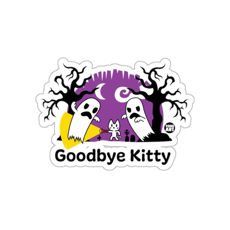 Load image into Gallery viewer, Goodbye Kitty Ghosts and Moon Sticker Design
