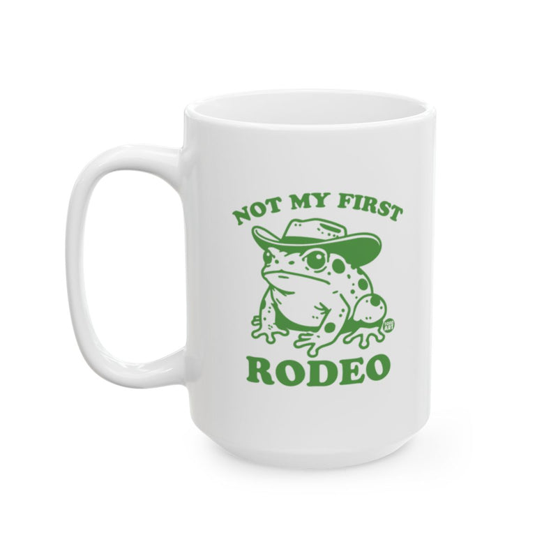Load image into Gallery viewer, Not My First Rodeo Funny Frog Mug for Rodeo Fans
