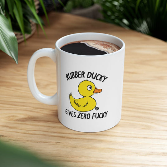 Rubber Ducky Gives Zero Fucky Funny Coffee Mug