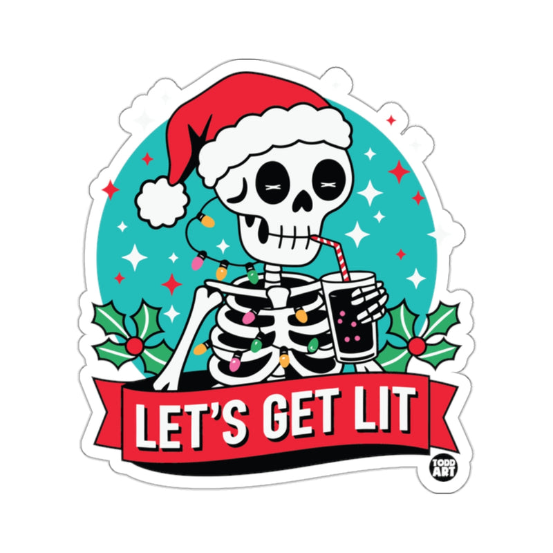 Load image into Gallery viewer, Santa Skull Lights Drink LET'S GET LIT 

