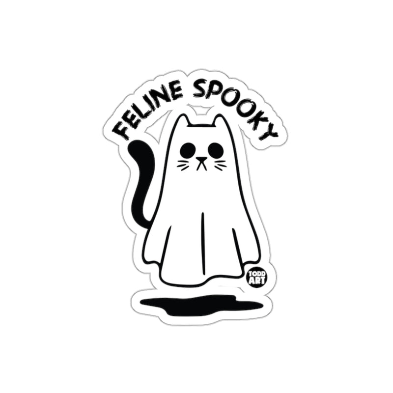 Load image into Gallery viewer, Feline Spooky Cat Ghost Design Sticker for Halloween
