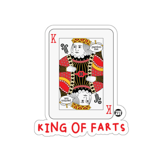 Funny King of Farts Playing Card Sticker