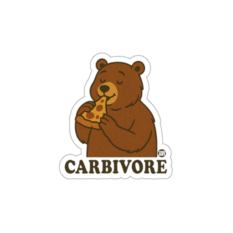 Load image into Gallery viewer, Bear Eating Pizza Carbearvore Sticker Product

