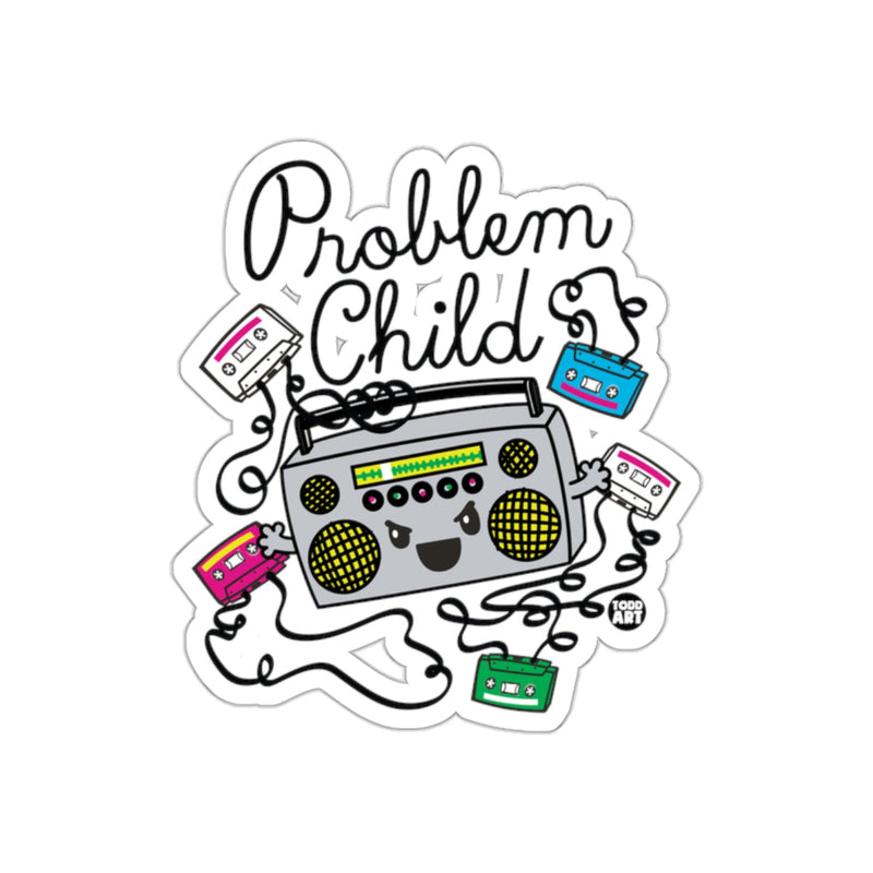 Load image into Gallery viewer, Problem Child Boombox Cartoon Sticker Fun Design
