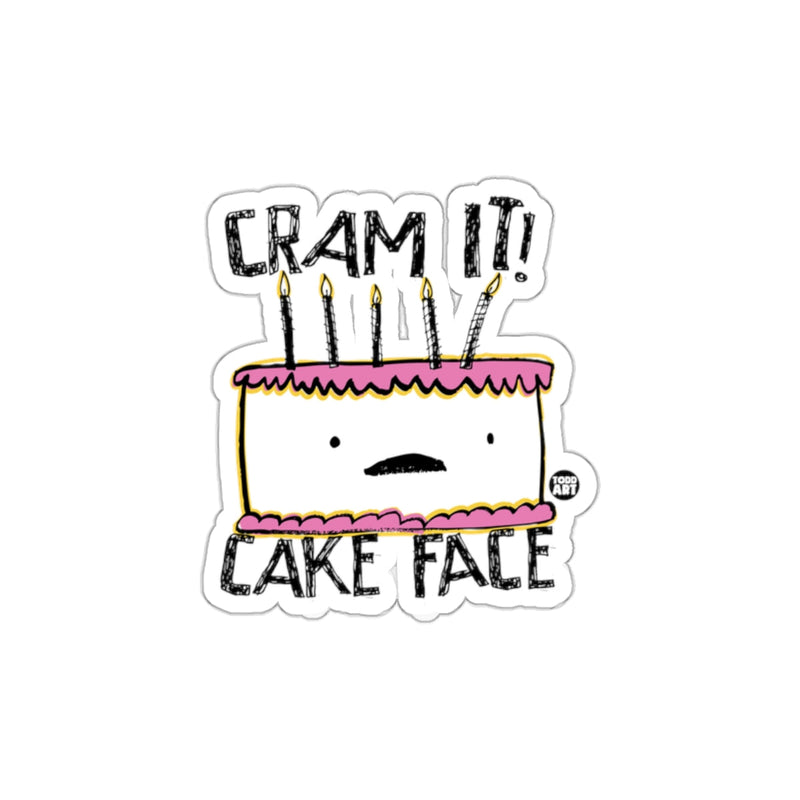 Load image into Gallery viewer, Unique Cram It Cake Face Sticker for Fun Decor
